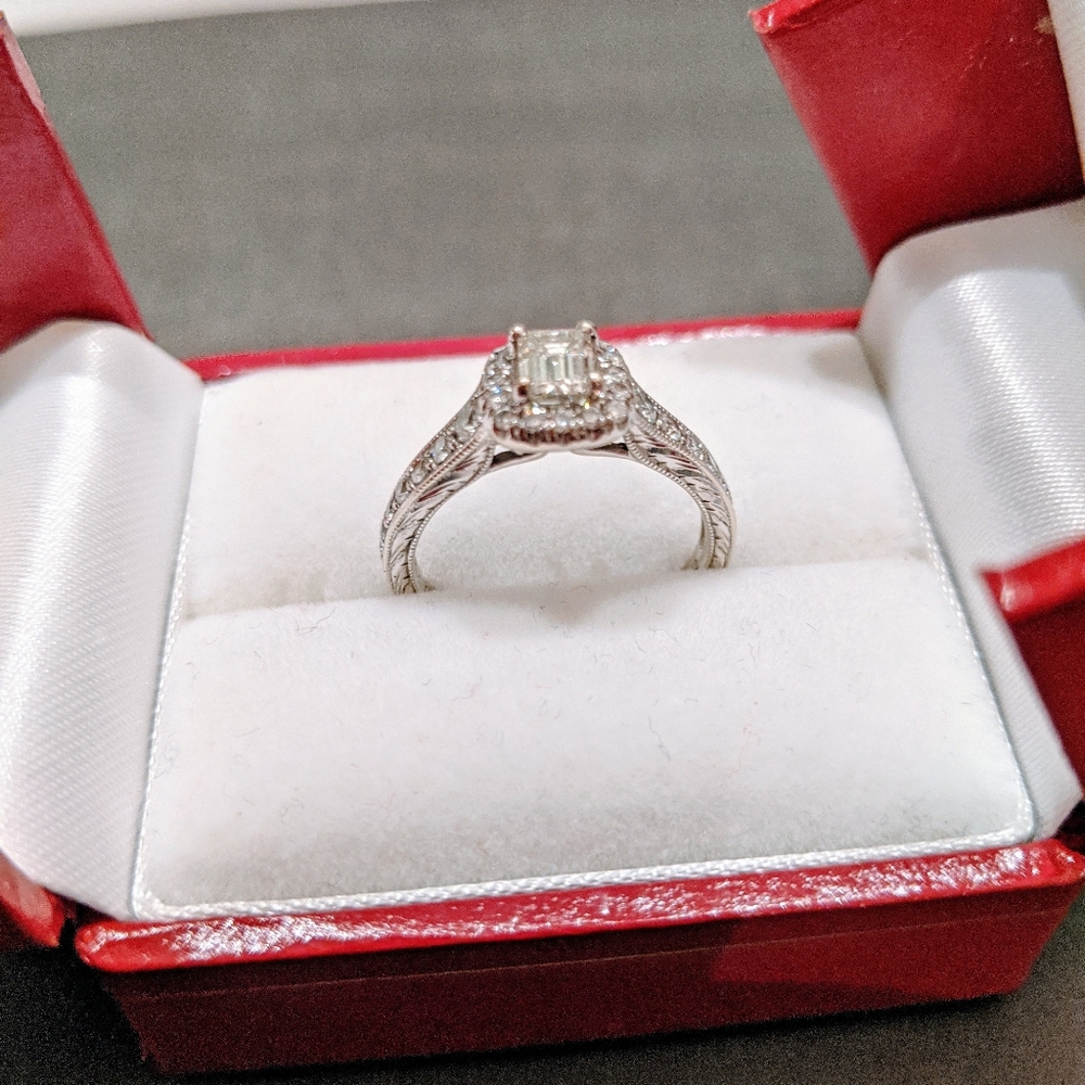 1/2ct Emerald Cut Ring - image 2